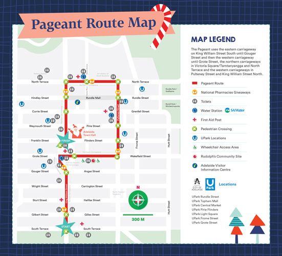 2019 National Pharmacies Christmas Pageant Route Map